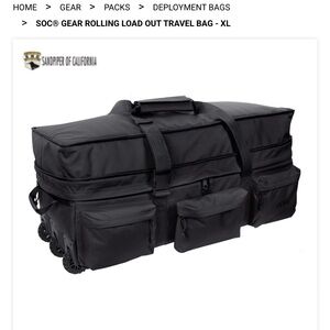 SOC Gear Rolling Load Out Travel Bag - Black